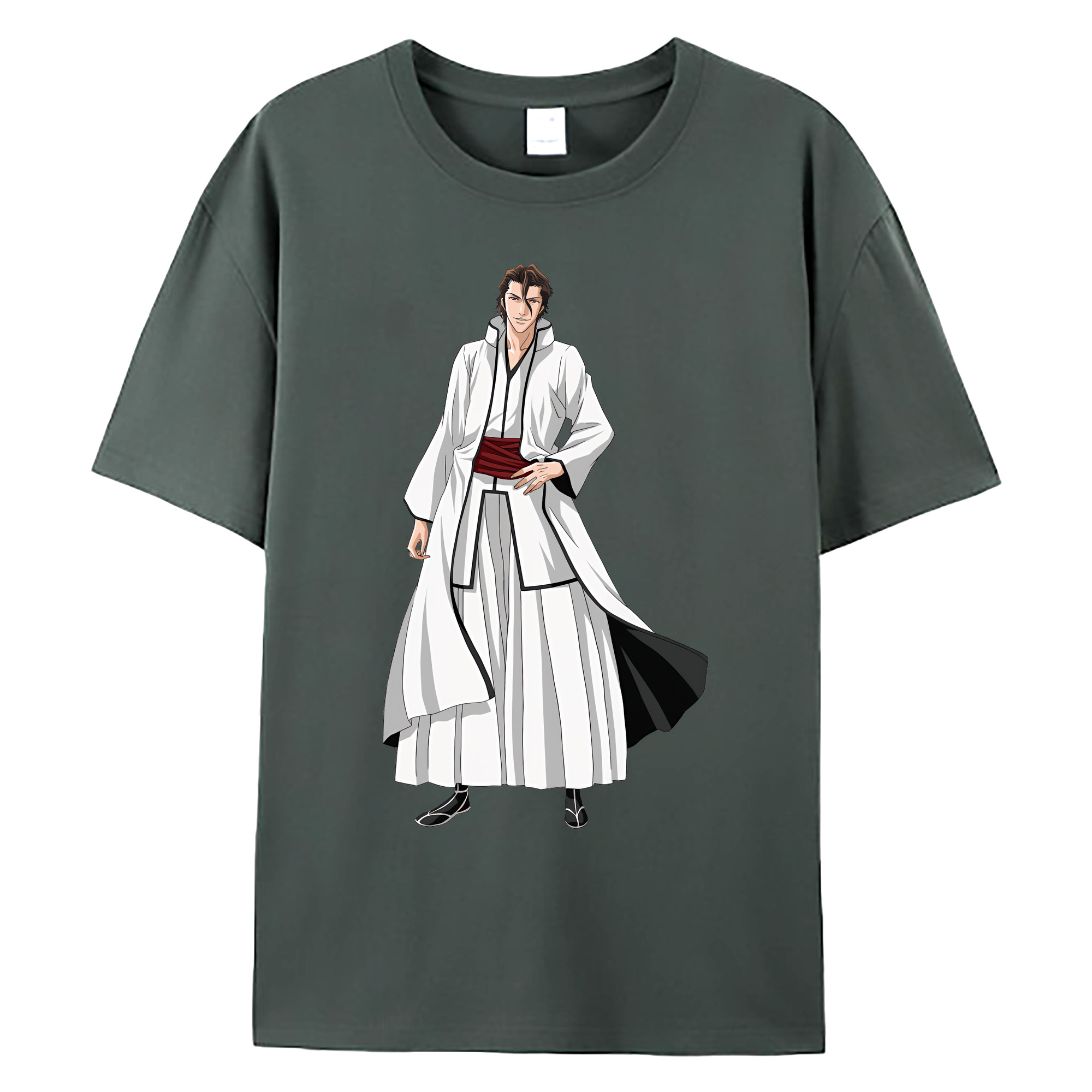（画像用） ブリーチ 藍染 惣右介（あいぜん そうすけ） BLEACH Aizen Sousuke 綿100％ メンズ半袖Tシャツ｜肌触りやわらか＆通気性